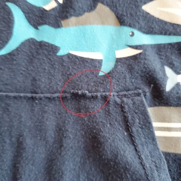 K1135 * Garanimals Shark Short Sleeve Pullover Style Hoodie Blue 4T - Picture 8 of 8